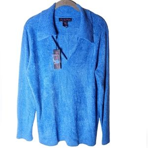 Lily Stanhope women's blue long-sleeved v-neck sweater size 3X